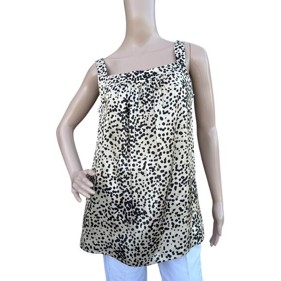 St. John S Silk Tunic Tan Black Leopard Print Sleeveless Shell Top Pre Fall 2015 - Picture 4 of 10